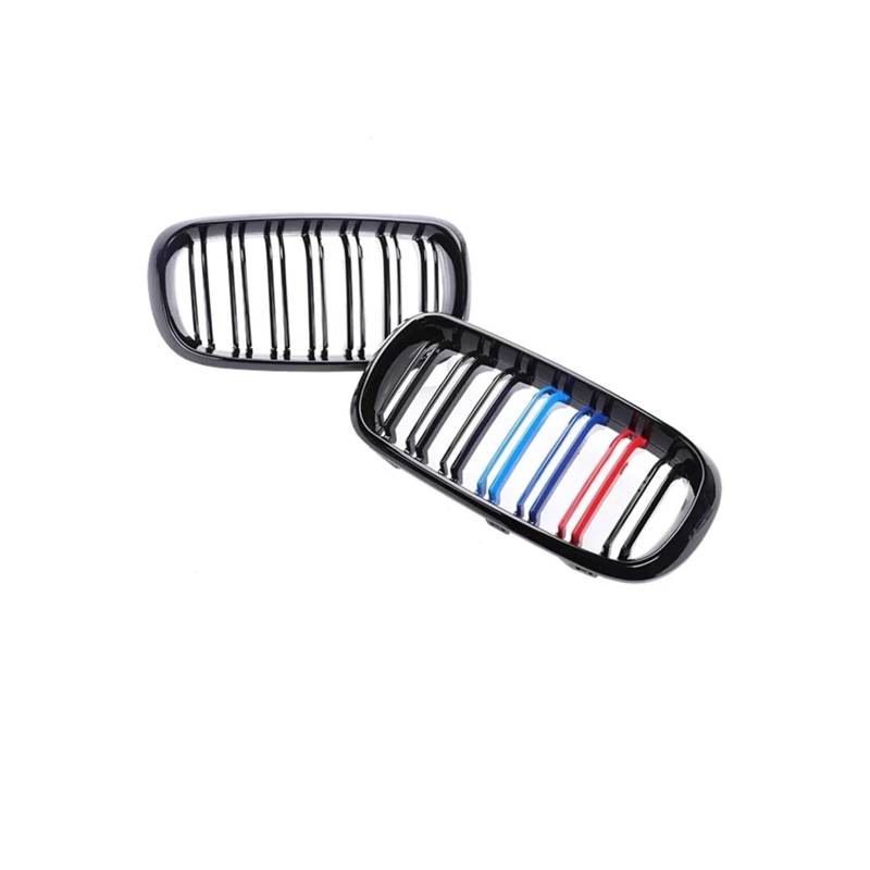 Kühlergrill 2Pcs Für X5 Für X6 F15 F16 2014-2018 Auto Vorderen Stoßfänger Kühler Glanz Schwarz Grills Kühlergrill Vorne(Dual M Color) von GBGWRMRYX
