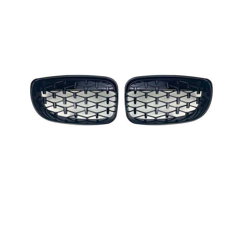 Kühlergrill Für 1Serie E81 E87 E82 E88 120i 120d 130i 135i 2007-2011 Auto Front Kühlergrill Grill Gitter Tuning Kühlergrill Vorne(D All Black) von GBGWRMRYX