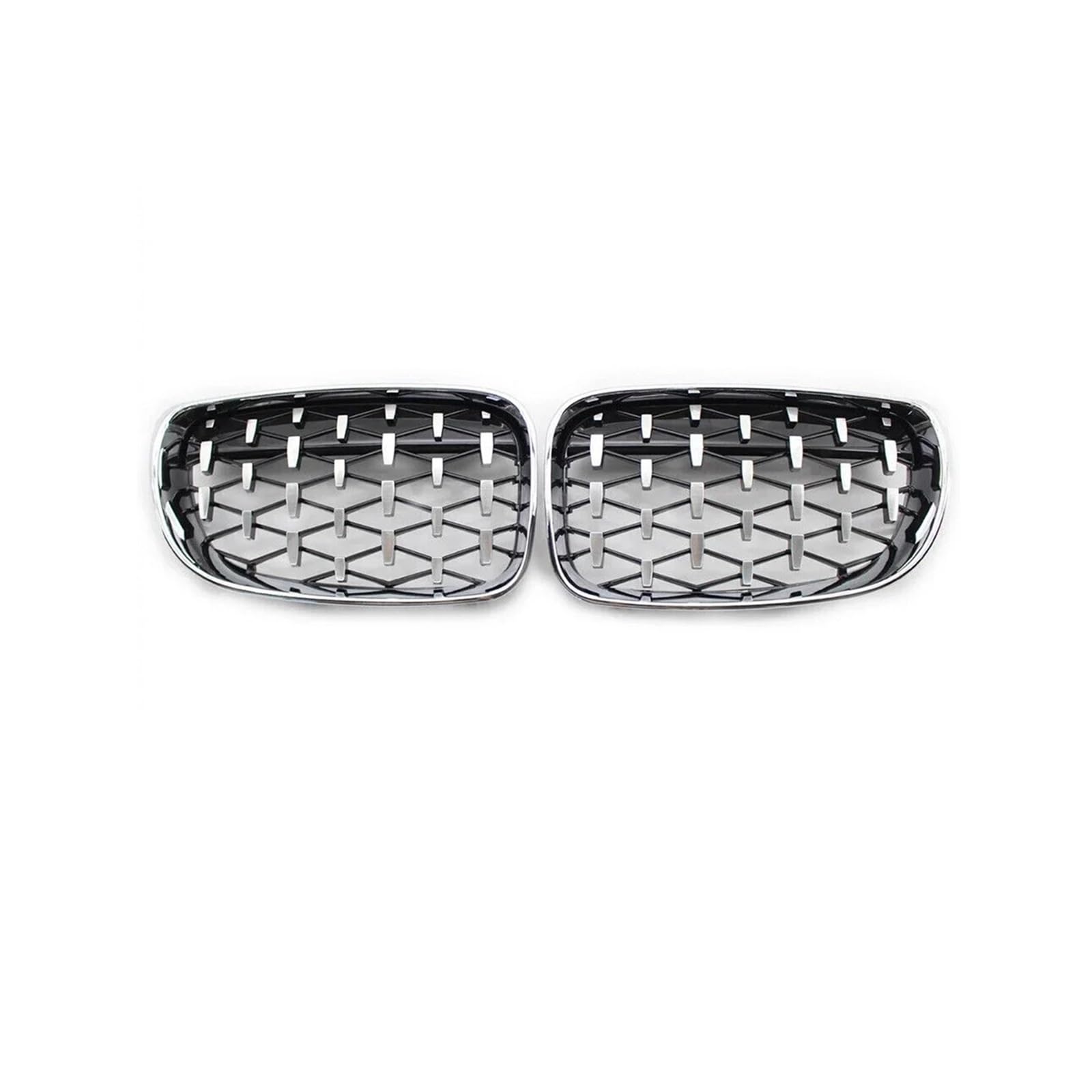 Kühlergrill Für 1Serie E81 E87 E82 E88 128I 130I 135I 2007-2011 Auto Frontstoßstange Kühlergrill Racing Kühlergrill Vorne(Diamonds-Silver) von GBGWRMRYX