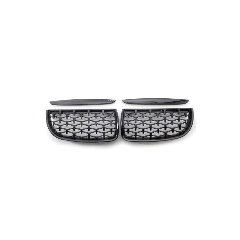 Kühlergrill Für 3Serie E90 E91 2005-2008 Diamant-Nierengrill Auto Verchromt Meteor Mittelgitter Kühlergrill Vorne(Black) von GBGWRMRYX
