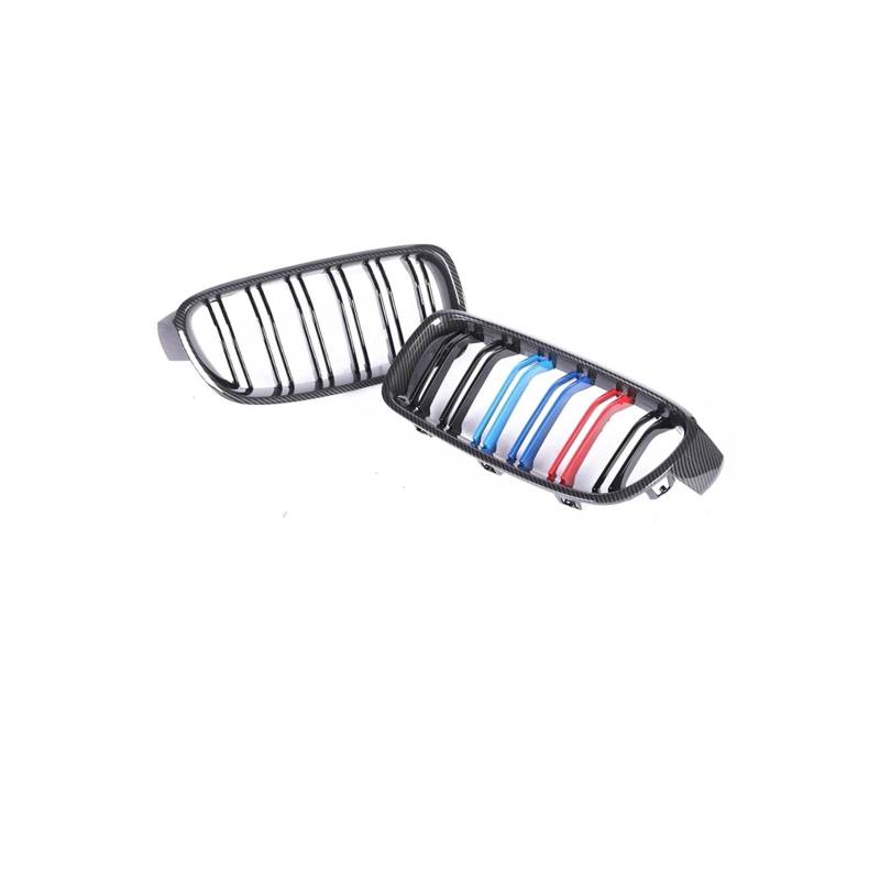 Kühlergrill Für 4Serie F32 F33 F36 F80 F82 2013-2020 Auto Frontstoßstange Nierenglanz Schwarz Carbon Racing Grill Kühlergrill Vorne(Carbon 3 Look) von GBGWRMRYX