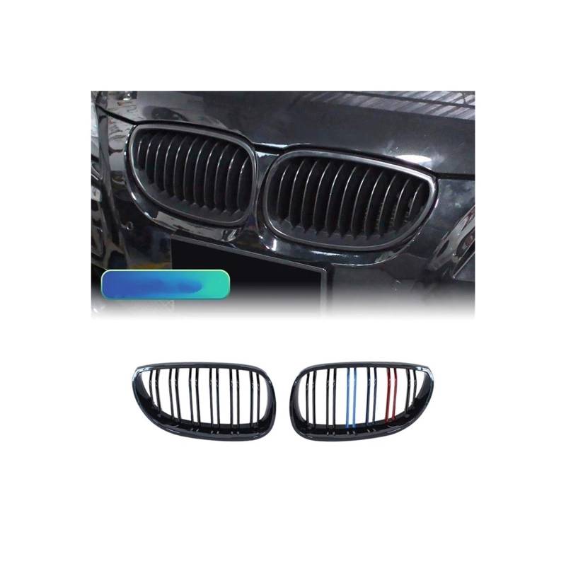 Kühlergrill Für 5 Series E60 E61 2003-2009 Auto Frontstoßstangengrill Nieren Racing Grill Glanz Schwarz Kühlergrill Vorne(3 Color) von GBGWRMRYX