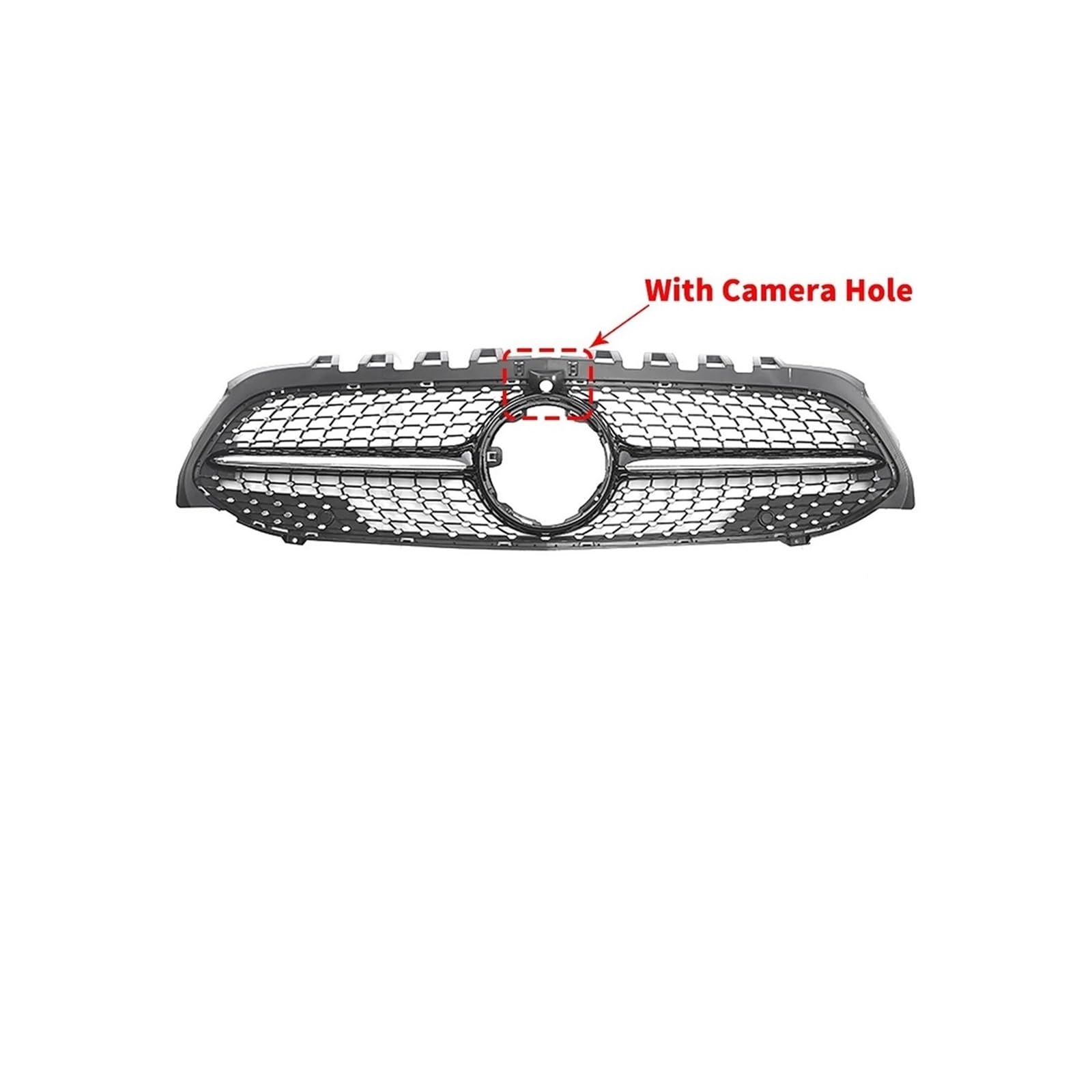 Kühlergrill Für A A250 A200 A180 A220 A35 W177 2019+ Auto Front Hood Grille Racing Stoßstange Grill Kühlergrill Vorne(Diamond Black-Hole) von GBGWRMRYX