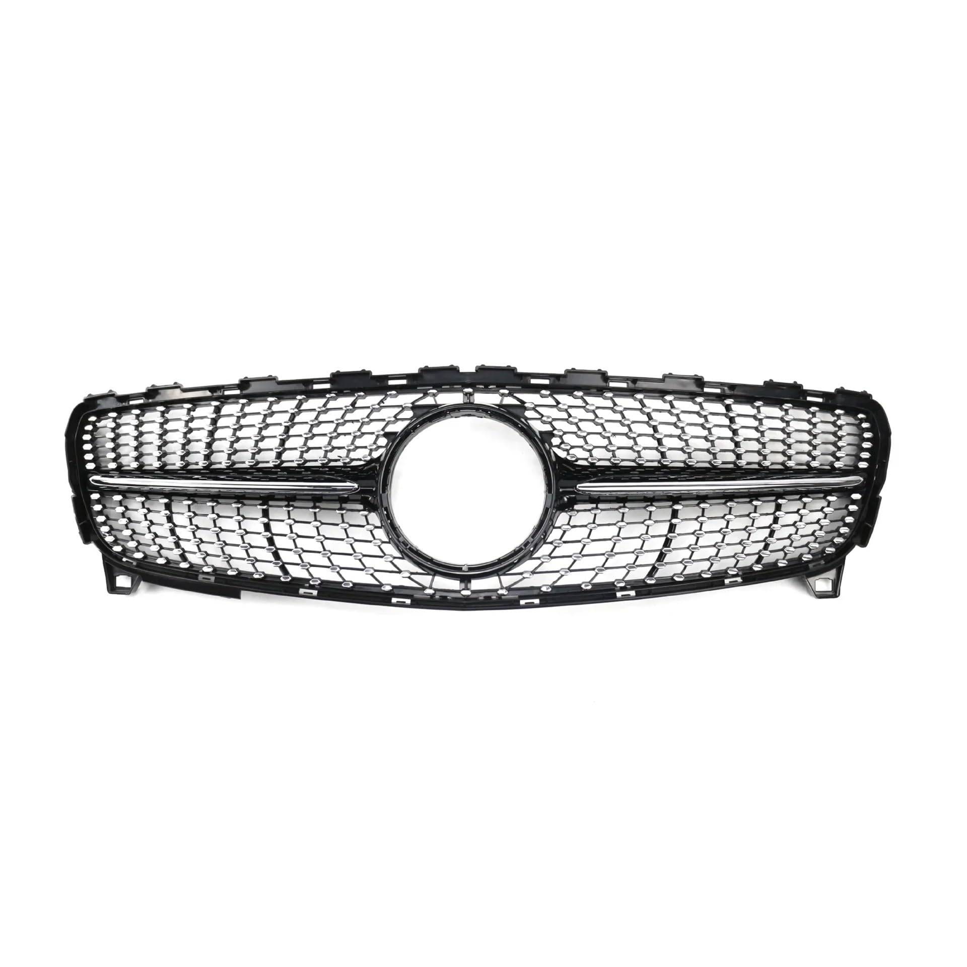 Kühlergrill Für A-Klasse W176 A180 A220 2016-2018 Auto Frontstoßstange Grille Racing Grill Kühlergrill Vorne(Bright Black) von GBGWRMRYX