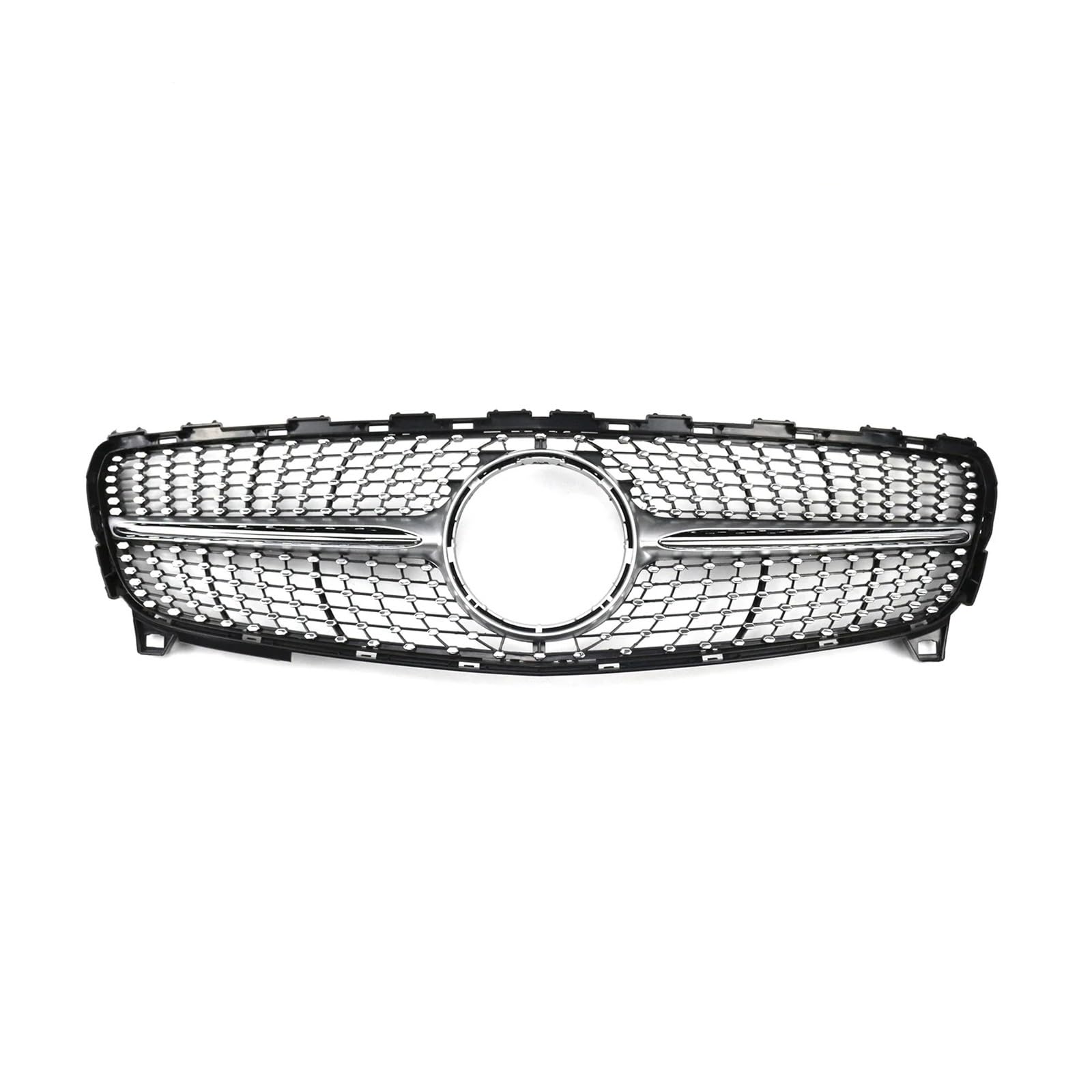 Kühlergrill Für A-Klasse W176 A180 A220 2016-2018 Auto Frontstoßstange Grille Racing Grill Kühlergrill Vorne(Silvery) von GBGWRMRYX
