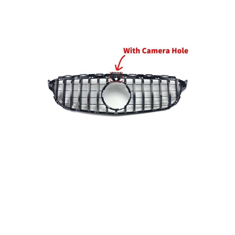 Kühlergrill Für C C205 C180 C200 C250 C300 C260 W205 S205 2014-2021 Auto Frontstoßstangengrill Kühlergrill Vorne(14-18Silver with Cam) von GBGWRMRYX