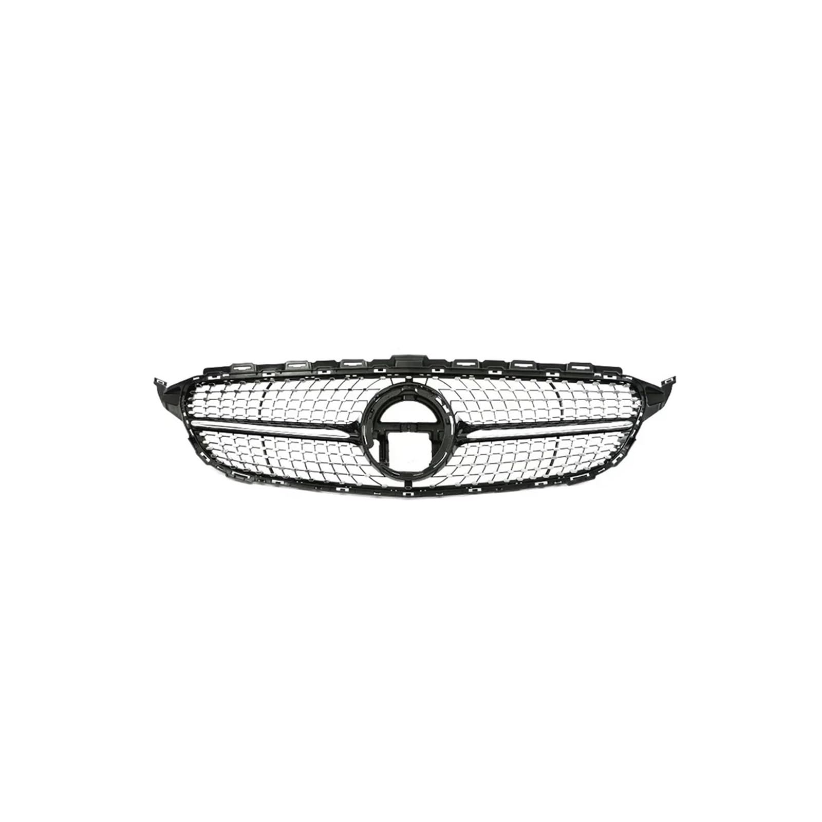 Kühlergrill Für C Für Klasse W205 C180 C200 C300 C350 2014-2021 Kühlergrill ABS Schwarz Ohne/mit Kameraloch Kühlergrill Vorne(19-21 Diamond Without) von GBGWRMRYX