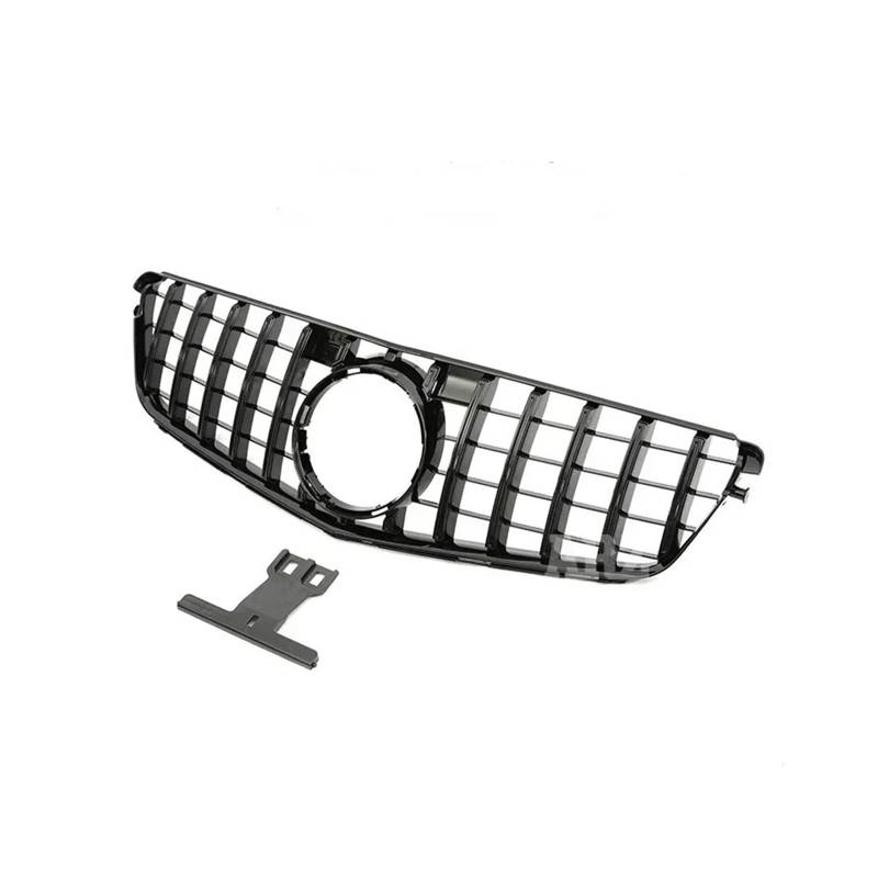 Kühlergrill Für C-Klasse W204 2008-2013 Autogrill Schwarz Silber Für GT Für Amg Sytle Frontstoßstange Kühler Diamant Kühlergrill Vorne(G Black) von GBGWRMRYX