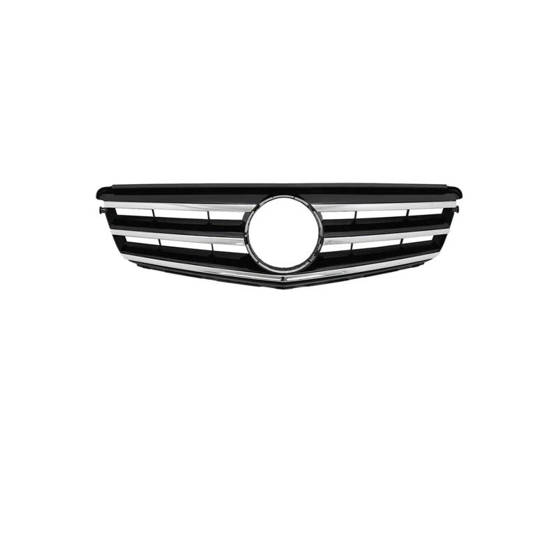 Kühlergrill Für C-Klasse W204 C180 C250 C350 2008-2014 Auto Frontstoßstange Kühlergrill Kühlergrill Glänzend Schwarz Kühlergrill Vorne(Sport Chrome) von GBGWRMRYX