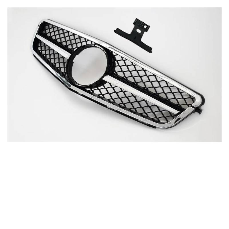 Kühlergrill Für C W204 C43 2007-2014 Für AMG Stil Auto Front Hood Stoßstange Grille Racing Grill Kühlergrill Vorne(Full Silvery) von GBGWRMRYX
