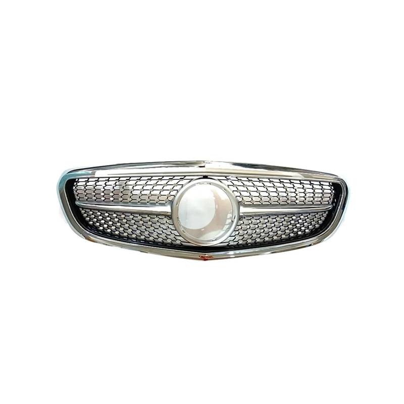 Kühlergrill Für C W205 C220 C250 C300 C350 2014-2021 Auto Front Stoßstange Grille Racing Grill Kühlergrill Vorne(Silver) von GBGWRMRYX