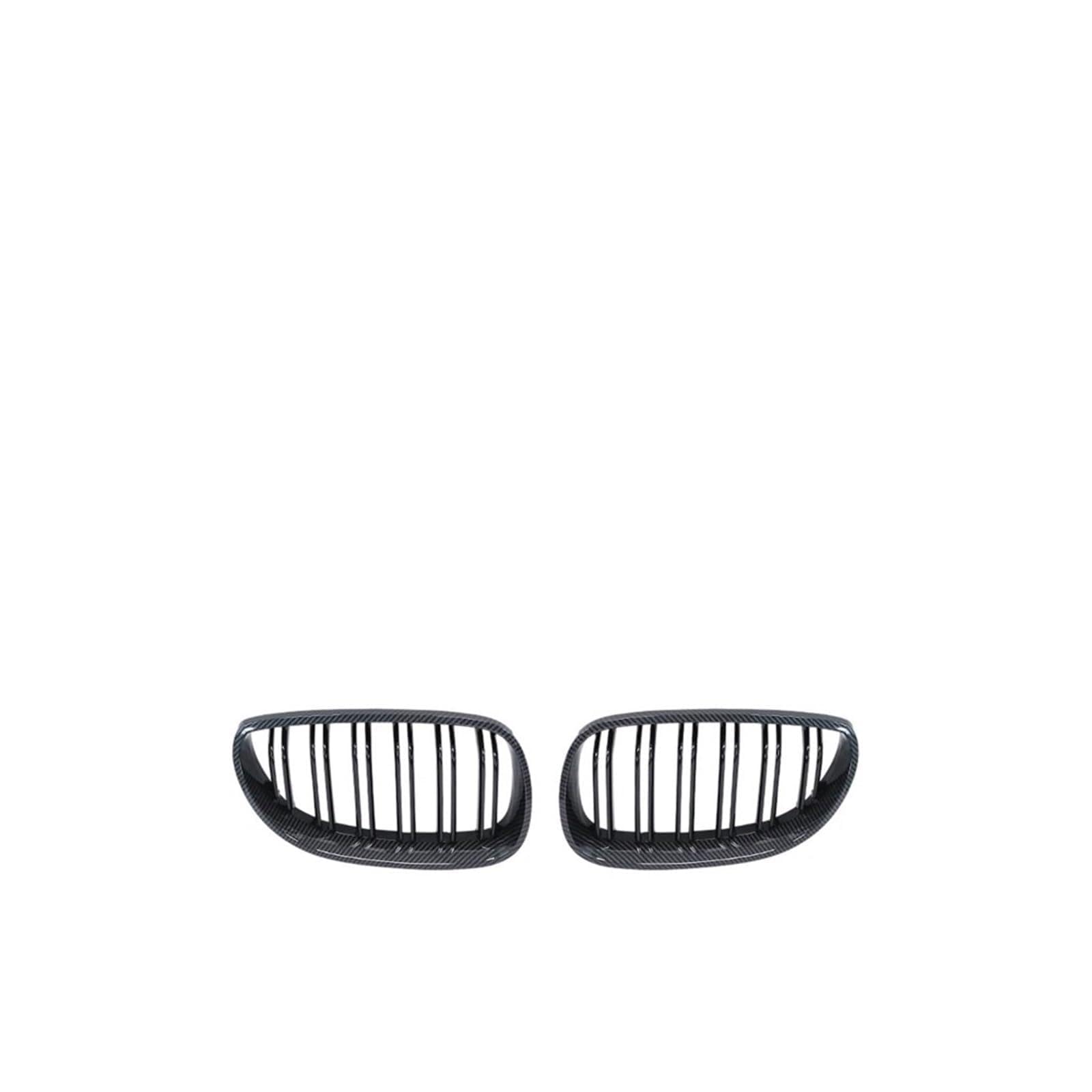 Kühlergrill Für E60 E61 5 Series 2003-2009 Auto Frontstoßstangengrill Nierengitter Schwarz Glänzend Kühlergrill Vorne(Double Line Carbon) von GBGWRMRYX