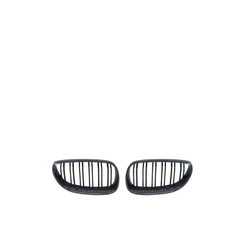 Kühlergrill Für E60 E61 5 Series 2003-2009 Auto Frontstoßstangengrill Nierengitter Schwarz Glänzend Kühlergrill Vorne(Double Line Carbon) von GBGWRMRYX