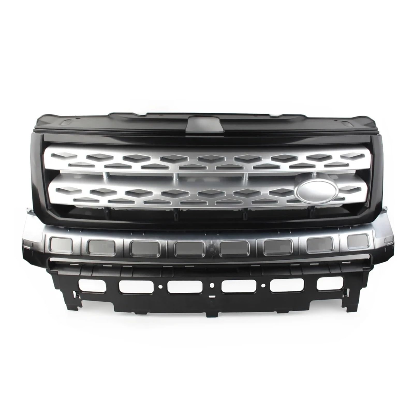 Kühlergrill Für Land Für Rover Für Freelander 2 LR2 2010-2016 Auto Frontstoßstange Grill Lufteinlass Kühlergrill Kühlergrill Vorne(Black Silver) von GBGWRMRYX