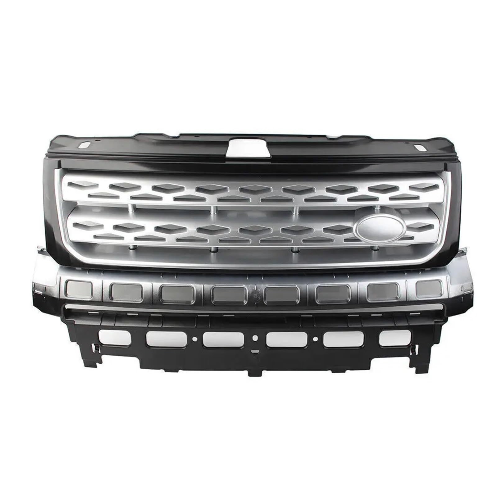 Kühlergrill Für Land Für Rover Für Freelander 2 LR2 2010-2016 Auto Frontstoßstange Grill Lufteinlass Kühlergrill Kühlergrill Vorne(Black Silver Silver) von GBGWRMRYX
