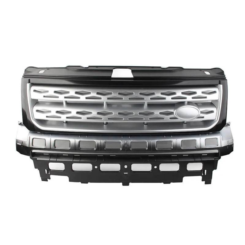 Kühlergrill Für Land Für Rover Für Freelander 2 LR2 2010-2016 Auto Frontstoßstange Grill Lufteinlass Kühlergrill Kühlergrill Vorne(Black Silver Silver) von GBGWRMRYX