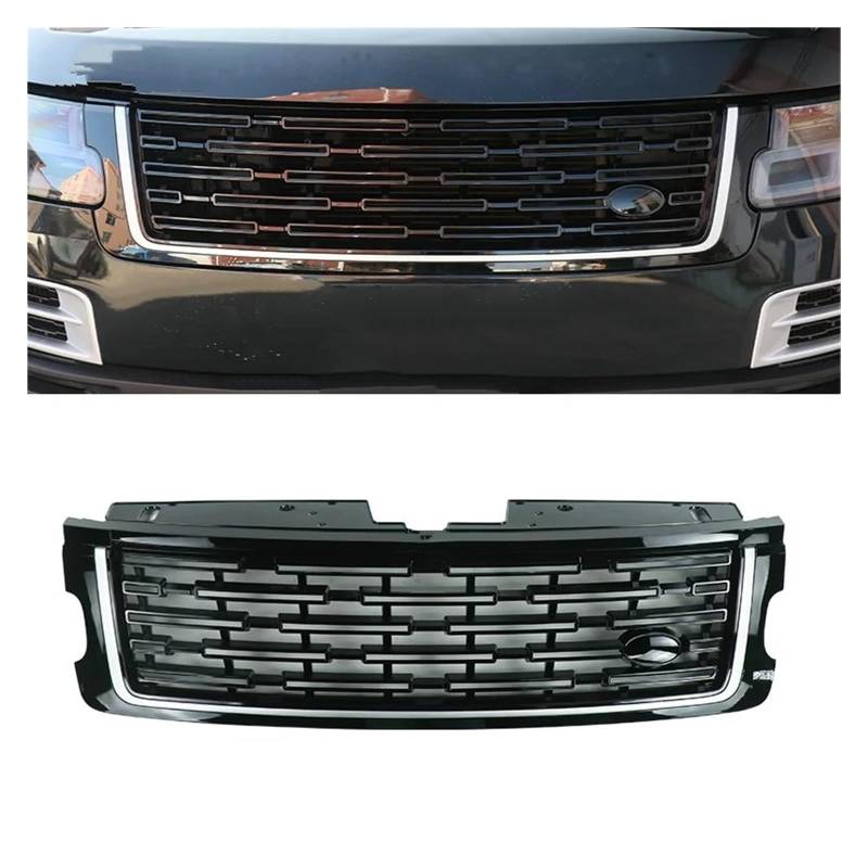 Kühlergrill Für Land Für Rover Für Range 2018-2023 Auto Kühlergrill Kühler Mesh Grid Oberen Stoßfänger Racing Grill Kühlergrill Vorne(Black Grill) von GBGWRMRYX