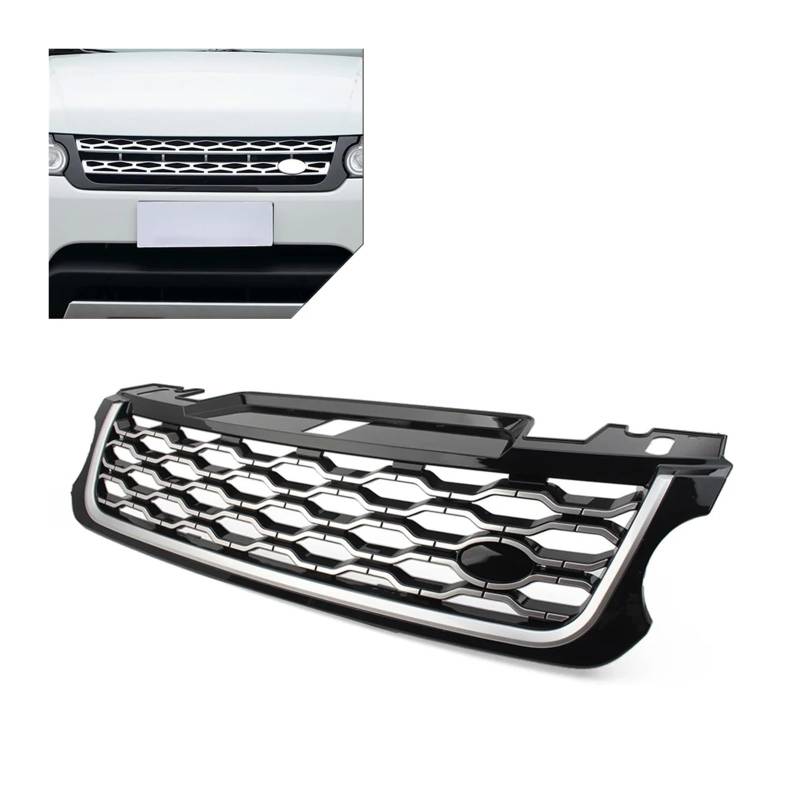 Kühlergrill Für Land Für Rover Für Range Für Sport 2014-2017 Auto Frontstoßstange Grill Lufteinlass Kühlergrill Kühlergrill Vorne(Black Silver) von GBGWRMRYX