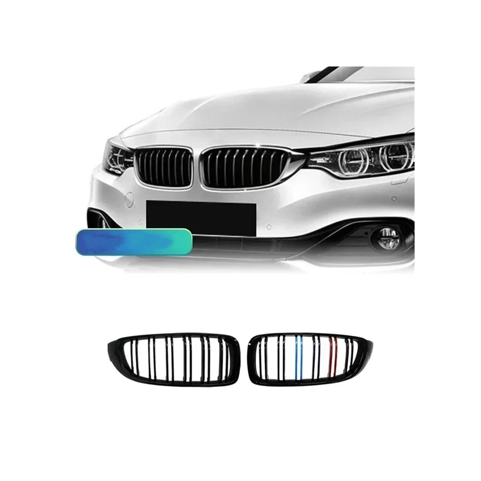 Kühlergrill Für M3 Für M4 F32 F33 F36 F80 F82 2012-2018 Auto Frontstoßstangengrill Dual Slat Glänzend Schwarz Kühlergrill Vorne(3 Colour) von GBGWRMRYX