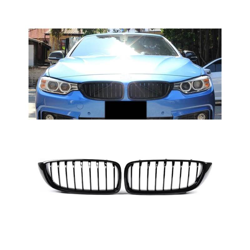 Kühlergrill Für M3 Für M4 F32 F33 F36 F80 F82 2012-2019 Auto Frontstoßstange Racing Grill Glanz Schwarz Kühlergrill Vorne(Single-Glossy Black) von GBGWRMRYX