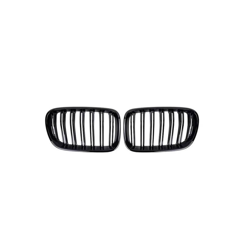 Kühlergrill Für X3 F25 2010-2013 Auto Vorderen Stoßfänger Haube Gitter Chrom Silber Diamanten Kühlergrill Vorne(Double-Glossy Black) von GBGWRMRYX