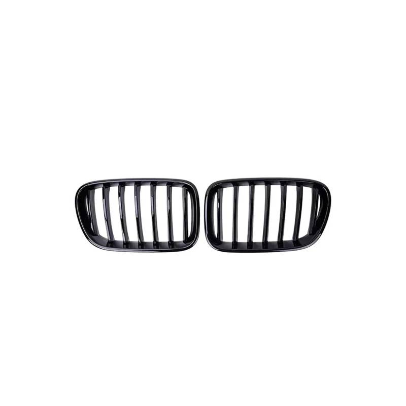 Kühlergrill Für X3 F25 2010-2013 Auto Vorderen Stoßfänger Haube Gitter Chrom Silber Diamanten Kühlergrill Vorne(Single-Glossy Black) von GBGWRMRYX