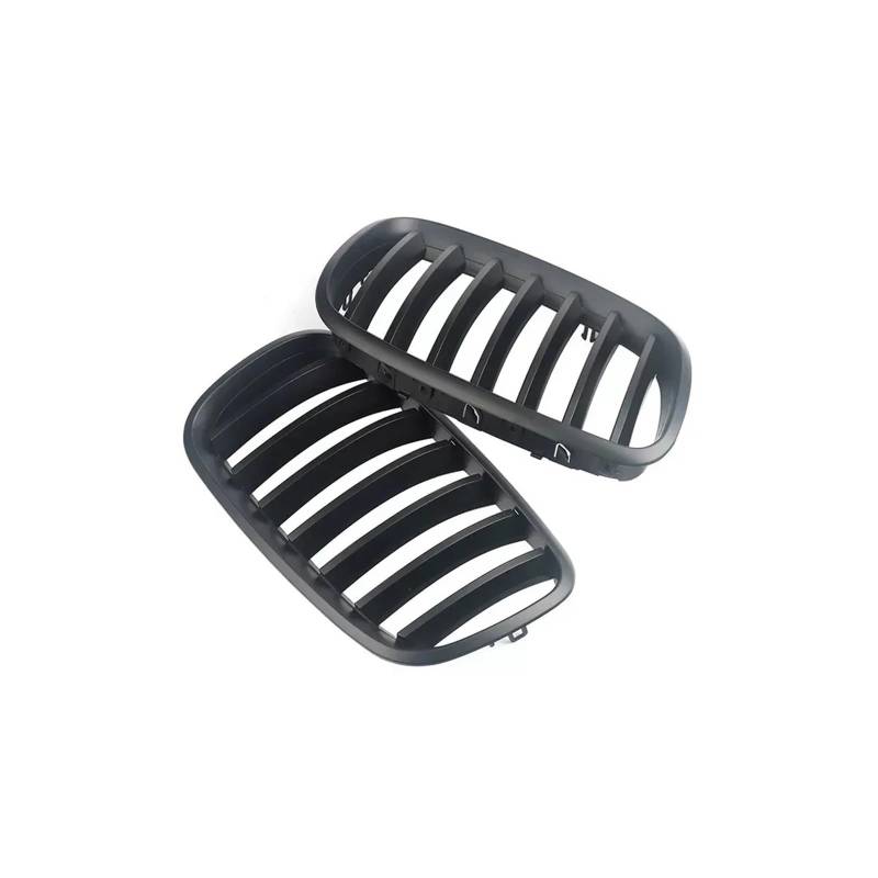 Kühlergrill Für X5 E70 Für X6 E71 2007-2013 Auto Front Nierengitter Grill Einzellamellen-Stil Grill Kühlergrill Vorne(Matte Black) von GBGWRMRYX
