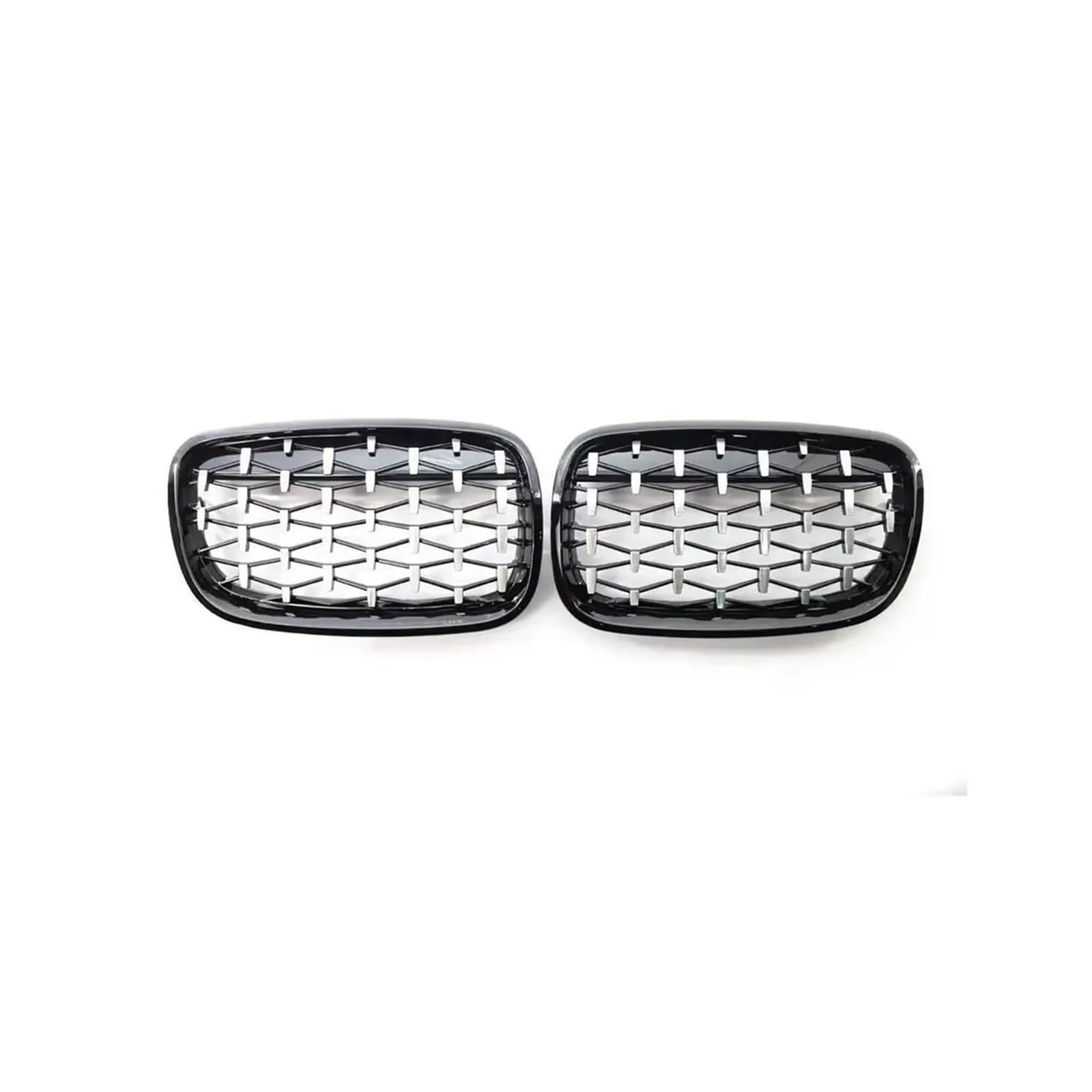 Kühlergrill Für X5 Für X6 E70 E71 2007-2013 Autogrill Front Nierengrill Diamant Stil Chrom Schwarz Kühlergrill Vorne(Black Frame) von GBGWRMRYX