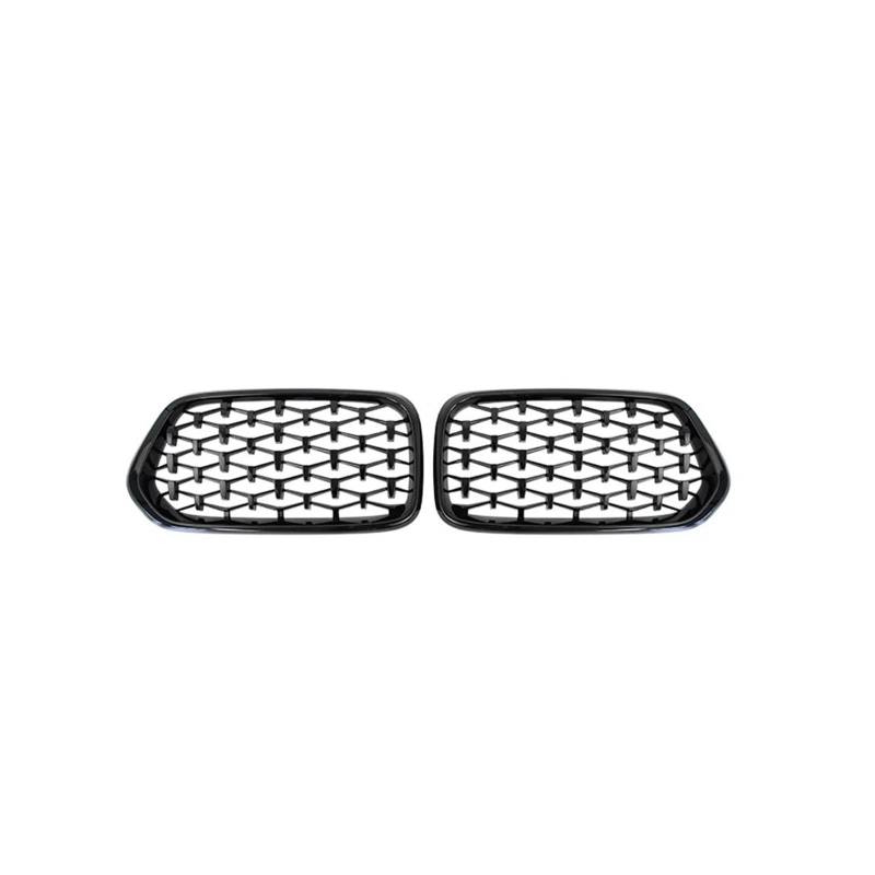 Kühlergrill Vorne 1 Paar Für X2 F39 2018 2019 2020 2021 Auto Links Rechts Vorne Diamant Nierengrill Renngitter Glanzschwarz Meteor Style Front Kühlergrill(Black) von GBGWRMRYX