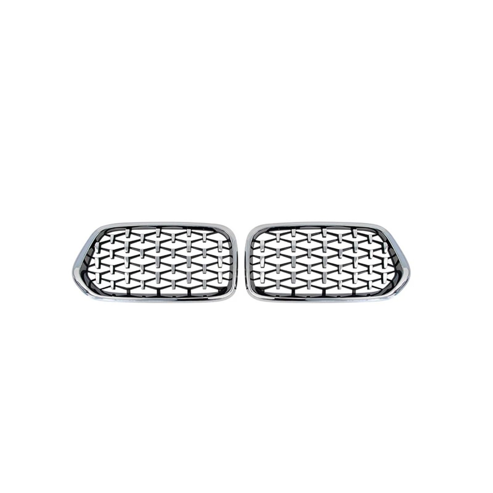 Kühlergrill Vorne 1 Paar Für X2 F39 2018 2019 2020 2021 Auto Links Rechts Vorne Diamant Nierengrill Renngitter Glanzschwarz Meteor Style Front Kühlergrill(Silver) von GBGWRMRYX