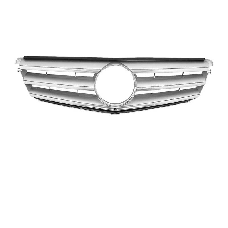 Kühlergrill Vorne Für C-Klasse W204 C180 C200 C250 C280 C350 C63 Für GTR Style 2008-2014 Autogrill Frontstoßstangengrill Chrom Silber Schwarz Front Kühlergrill(Sport-Chrome Silver) von GBGWRMRYX