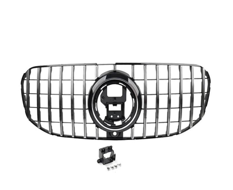 Kühlergrill Vorne Für GLS Klasse X167 GLS450 GLS580 2020 2021 2022 2023 2024 Auto Vorderen Stoßfänger Kühler Haube Diamant Grille Front Kühlergrill(Chrome) von GBGWRMRYX