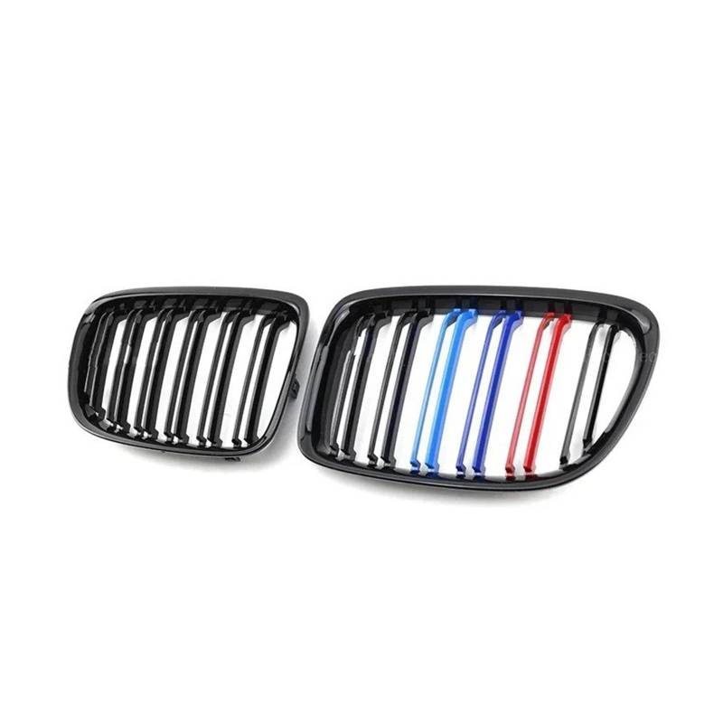 Kühlergrill Vorne Für X1 E84 2010-2015 2014 2013 Auto Schwarz Glänzend Frontstoßstangengrill Sportgrill Doppellamellengitter Kindey Grills Front Kühlergrill(2.Black with 3 Color) von GBGWRMRYX