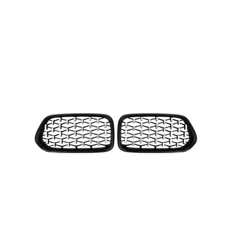 Kühlergrill Vorne Für X2 F39 2018 2019 2020 2021 Auto Diamant Front Nierengitter Nierengrill Ersatz Meteor Stil ABS Kunststoff Front Kühlergrill(Black and Silver) von GBGWRMRYX