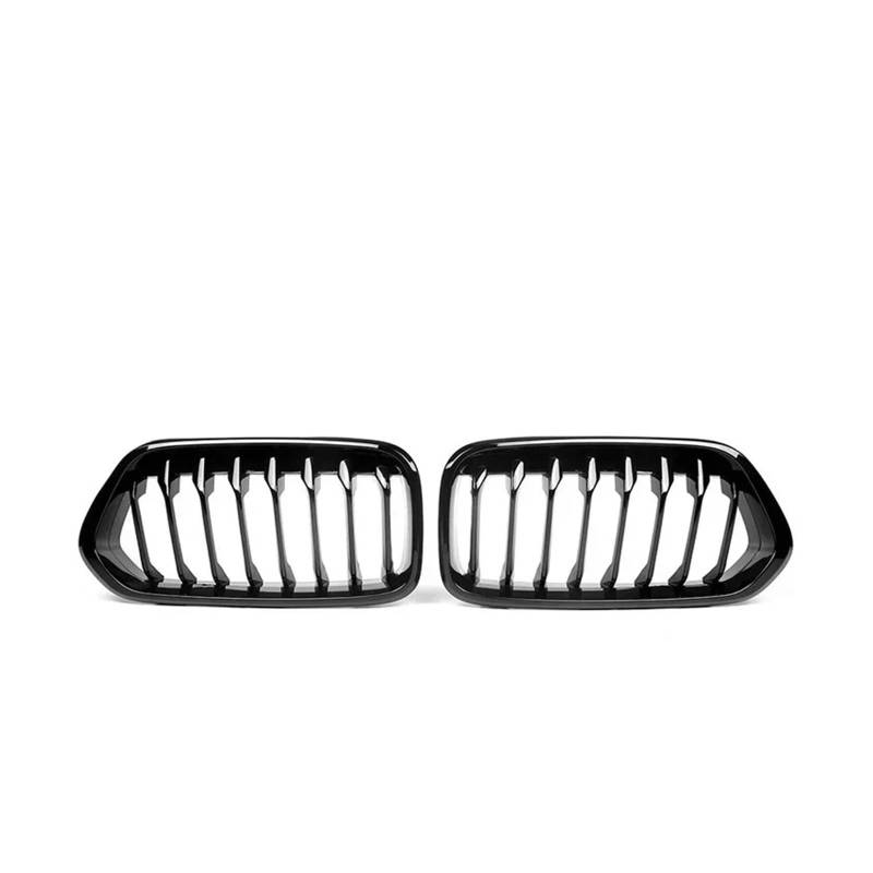 Kühlergrill Vorne Für X2-Serie F39 2018–2023 2022 Auto Piano Black Frontstoßstange Nierengitter Doppellamellen-Renngitter Zubehör Front Kühlergrill(Single Gloss Black) von GBGWRMRYX