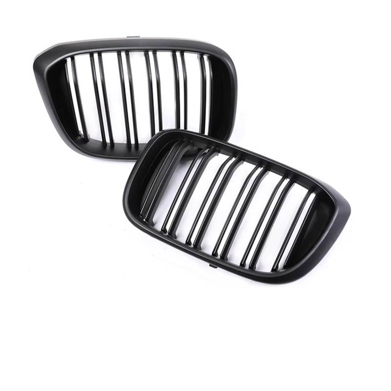 Kühlergrill Vorne Für X3 Für X4 G01 G02 Facelift M Style 2018-2021 Auto Doppellamellengrills Abdeckung Glanzschwarz Frontstoßstange Front Kühlergrill(Dual Matte Black) von GBGWRMRYX