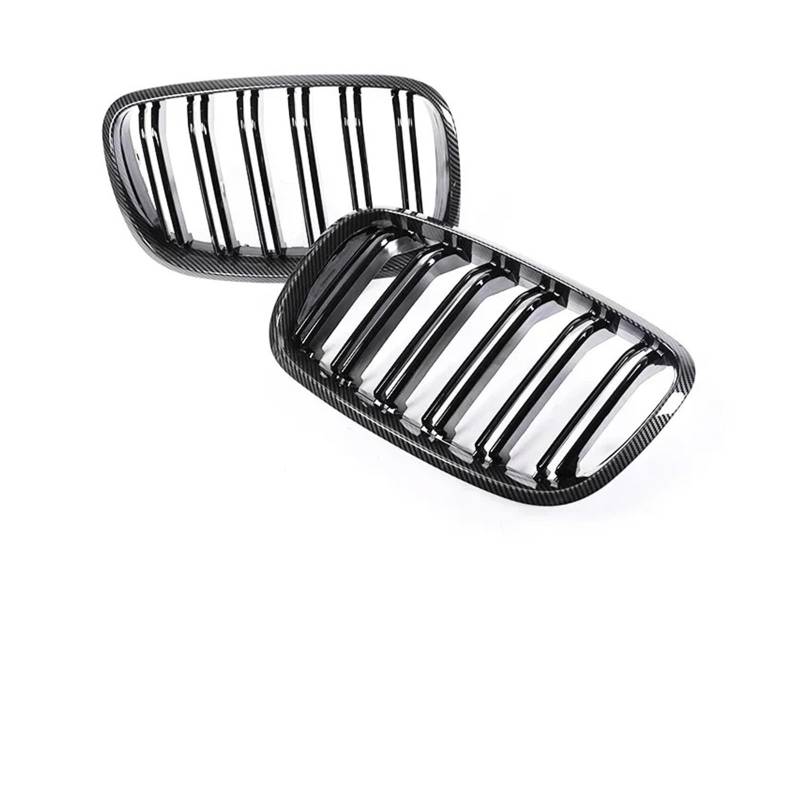 Kühlergrill Vorne Für X5 Für X6 XDrive E70 E71 35d 30i 50i 2007-2013 Auto-Kühler-Renngrill-Abdeckung Front-Nieren-Carbon-M-Farbgrill Front Kühlergrill(Dual Carbon Look) von GBGWRMRYX