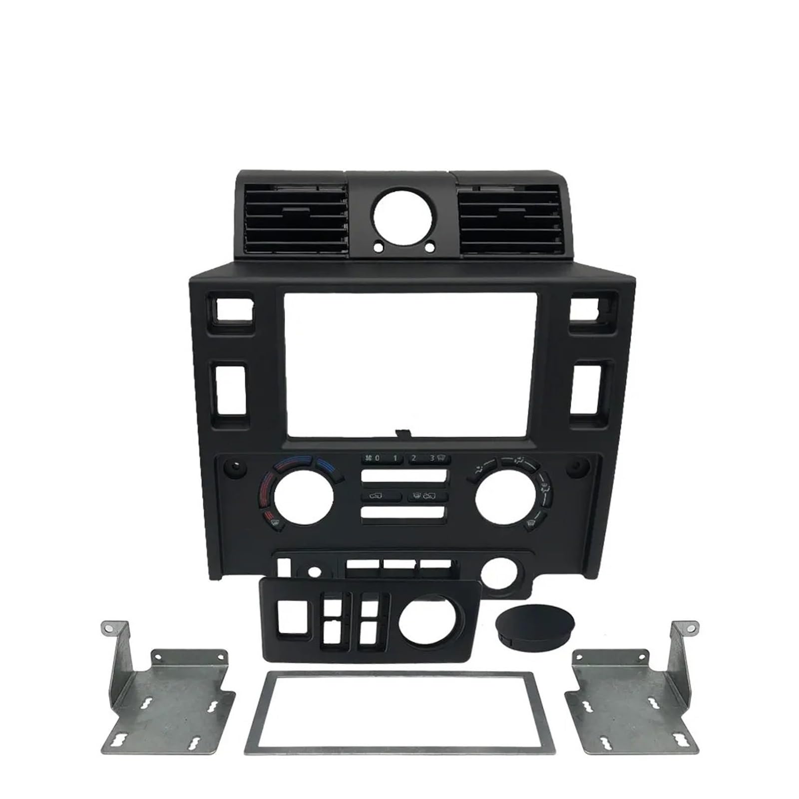 Mittelkonsole Dekor Für Land Für Rover Für Defender Auto Stereo Doppel 2 Din Dash Kit Armaturenbrett Center Konsole Glänzend Schwarz Matt Mittelkonsole Panel(MATT Black) von GBGWRMRYX
