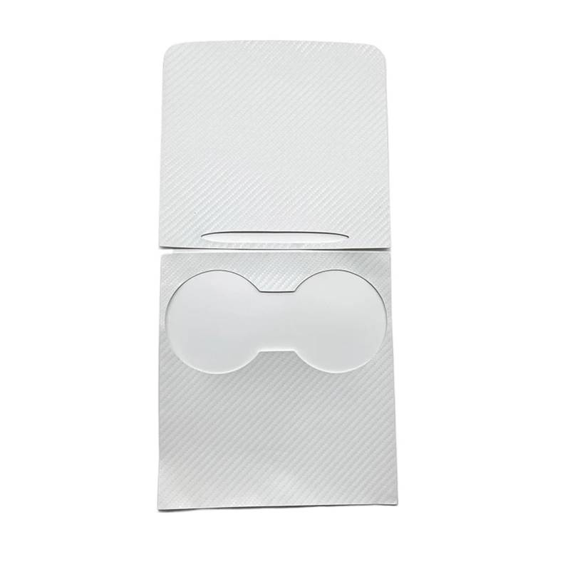 Mittelkonsole Dekor Für Tesla Für Modell 3 Für Y 2021-2023 Zentrale Bedienfeld Aufkleber Film PU Leder Center Console Protector Abdeckung Mittelkonsole Panel(White Carbon) von GBGWRMRYX
