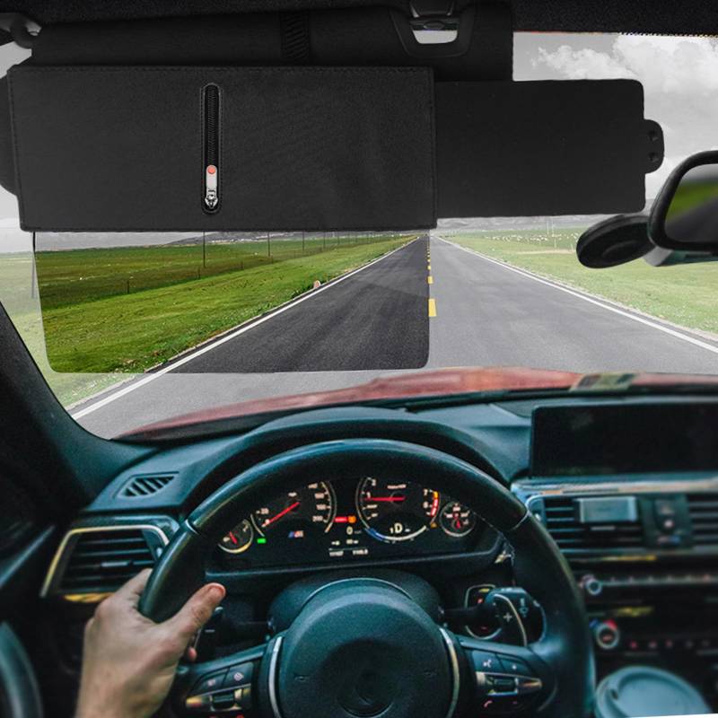 Auto Sonnenblende Verlängerung, Auto Blendschutz Visier Auto Frontscheibe Sonnenschut, Einstellbar Anti-UV Sonnenblenden für SUV LKW Auto Vordersitz Fahrer oder Beifahrer, Schwarz von GBKDQQ