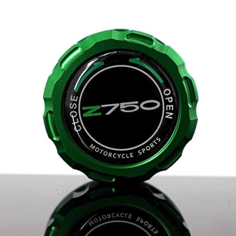 Motorrad Brems Flüssigkeit Cap Für Kawasaki Z750 Z750R Z750 2007-2014 Motorradfilterflüssigkeit Heckbremshart Zylinder Ölbehälter Deckkappe (Color : Green) von GBLTAU