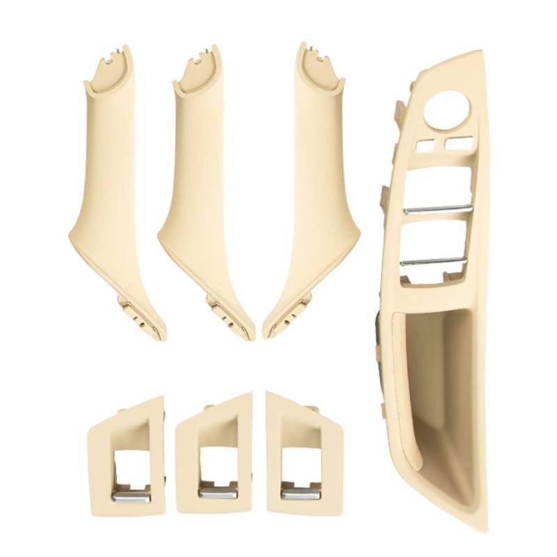 Auto-Innentürgriff, Innentürverkleidung für BMW F10 2010–2017, Rechtslenker, Vordersitz, Armlehne, Innentürgriff, Innenverkleidung, Zugverkleidung (Beige-Doppelloch) von GBSONGJIN