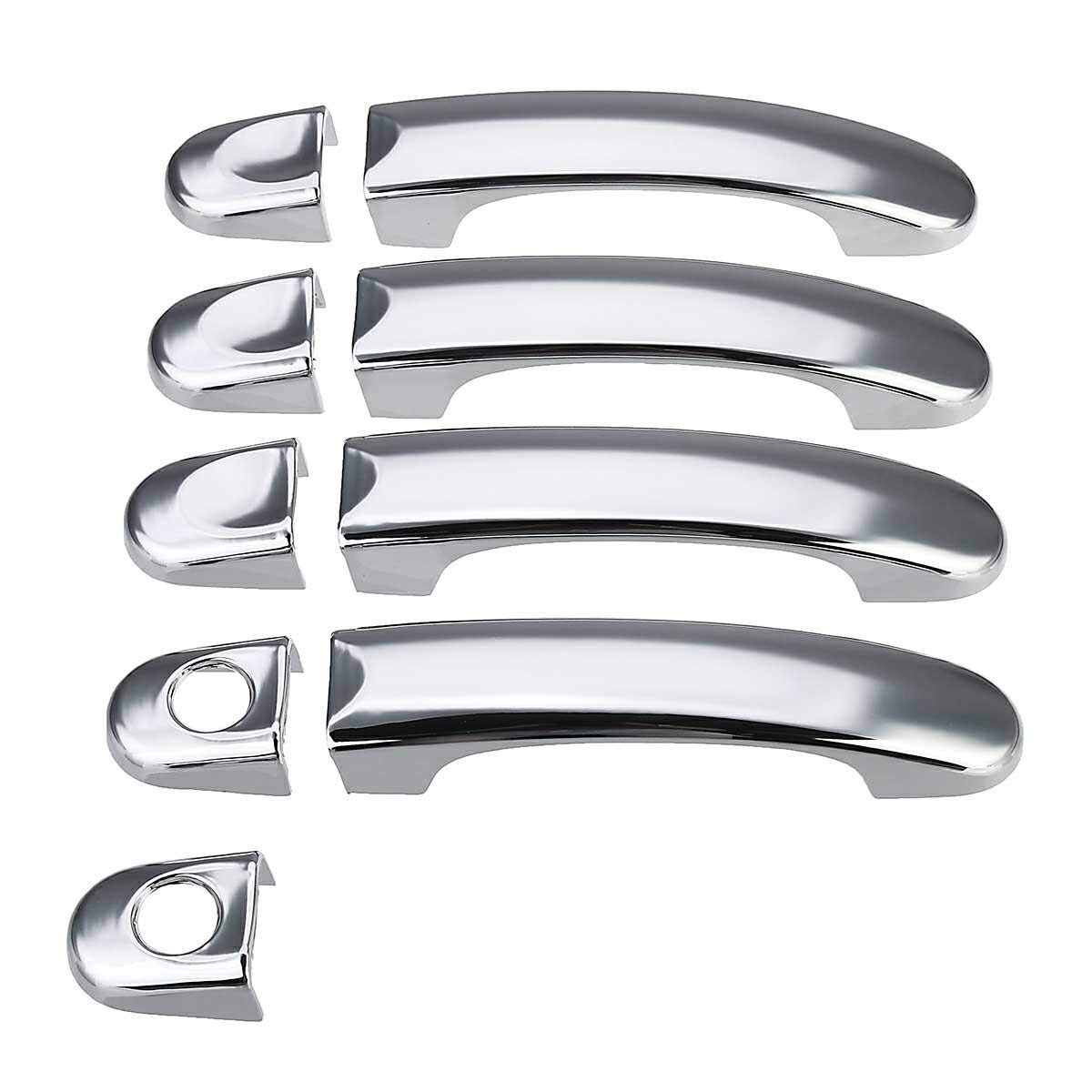 Auto TüRgriff Schale,Exterior TüRgriff Abdeckung Autofront ABS Carbon 3/4 Türgriffabdeckungen Griffe for VW Transporter T5 2003-2015 T6 2016 Caddy for Vans Multivan Aufkleber(Chrome 8 and 1) von GBSONGJIN