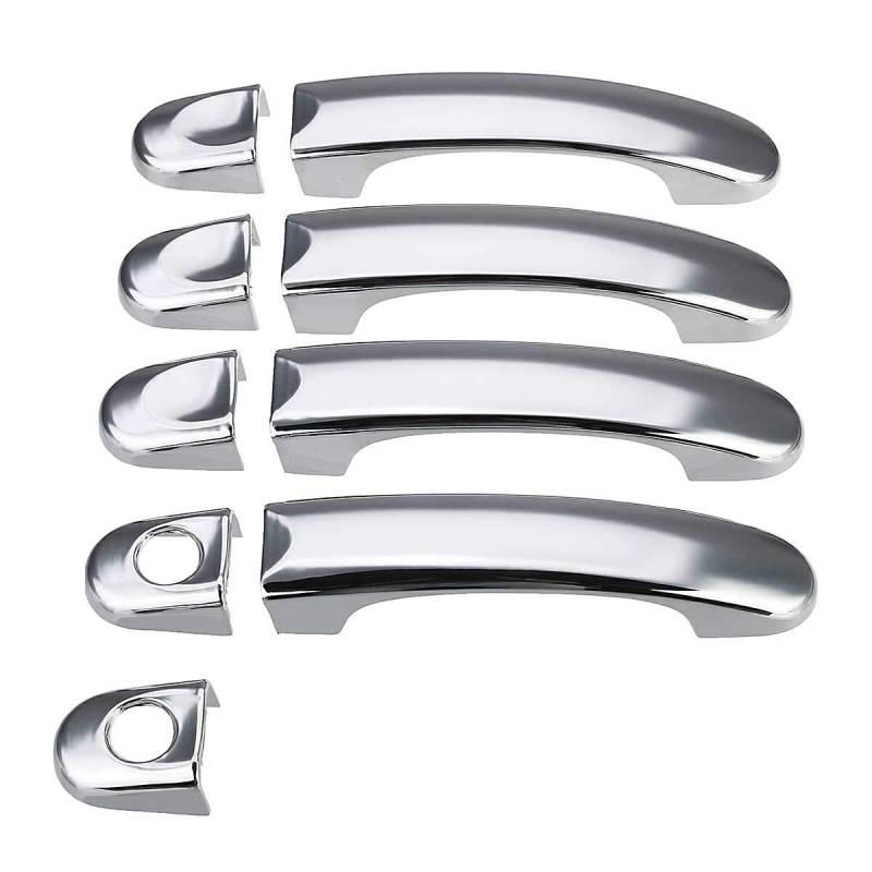 Auto TüRgriff Schale,Exterior TüRgriff Abdeckung Autofront ABS Carbon 3/4 Türgriffabdeckungen Griffe for VW Transporter T5 2003-2015 T6 2016 Caddy for Vans Multivan Aufkleber(Chrome 8 and 1) von GBSONGJIN
