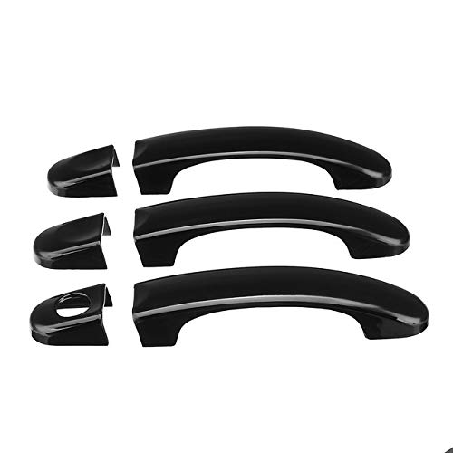 Auto TüRgriff Schale,Exterior TüRgriff Abdeckung Autofront ABS Carbon 3/4 Türgriffabdeckungen Griffe for VW Transporter T5 2003-2015 T6 2016 Caddy for Vans Multivan Aufkleber(Gloss Black 6pcs) von GBSONGJIN