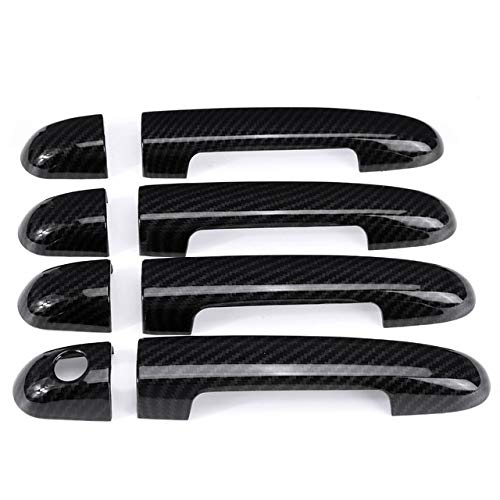 Auto TüRgriff Schale,Exterior TüRgriff Abdeckung Carbon Black/Chrome-Autotür-Griffabdeckungen Zieraufkleber Auto-Außenteile for Kia Cerato Forte 2009 2010 2011 2012(Carbon Black) von GBSONGJIN