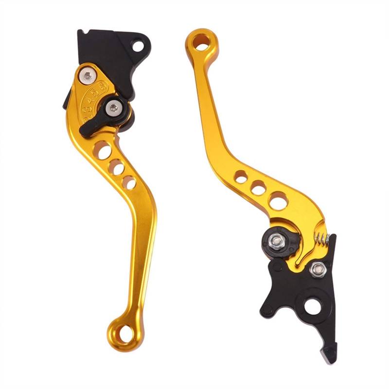 Bremshebel Motorrad,Bremshebel 2 stücke Hohe Qualität Legierung Motorradbremsgriff Bunte CNC Motorradkupplung Bremshebelgriff Fit for Motorabänderung(Gold) von GBSONGJIN