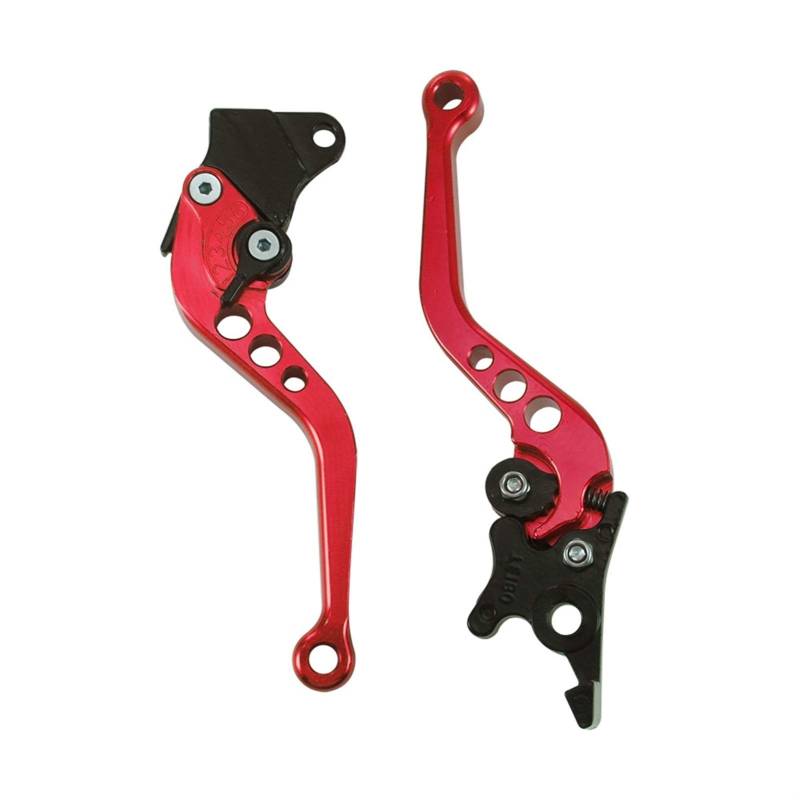 Bremshebel Motorrad,Bremshebel 2 stücke Hohe Qualität Legierung Motorradbremsgriff Bunte CNC Motorradkupplung Bremshebelgriff Fit for Motorabänderung(Red) von GBSONGJIN