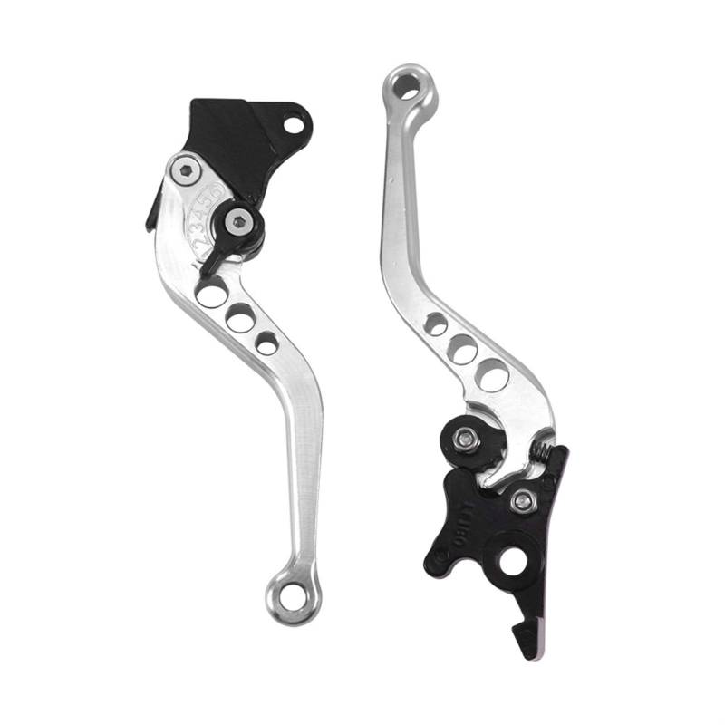 Bremshebel Motorrad,Bremshebel 2 stücke Hohe Qualität Legierung Motorradbremsgriff Bunte CNC Motorradkupplung Bremshebelgriff Fit for Motorabänderung(Silver) von GBSONGJIN