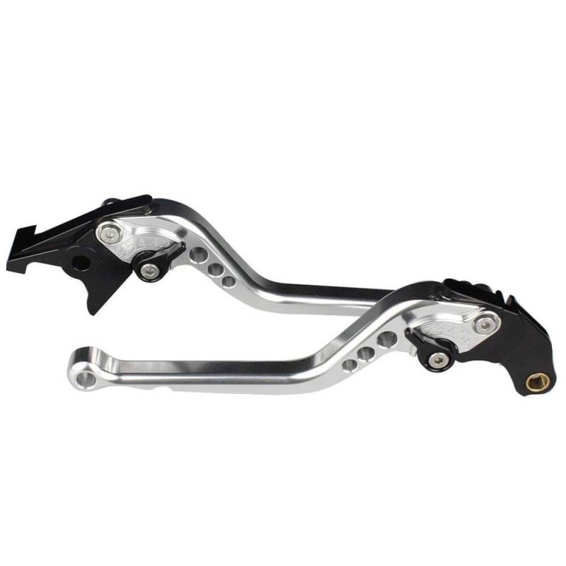 Bremshebel Motorrad,Bremshebel Aluminium Einstellbare Motorrad Bremsen-Kupplungs-Hebel for Motorrad-Bremsen-Kupplungs-Hebel(Long Silver) von GBSONGJIN